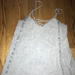 Spaghetti strap jean mini dress